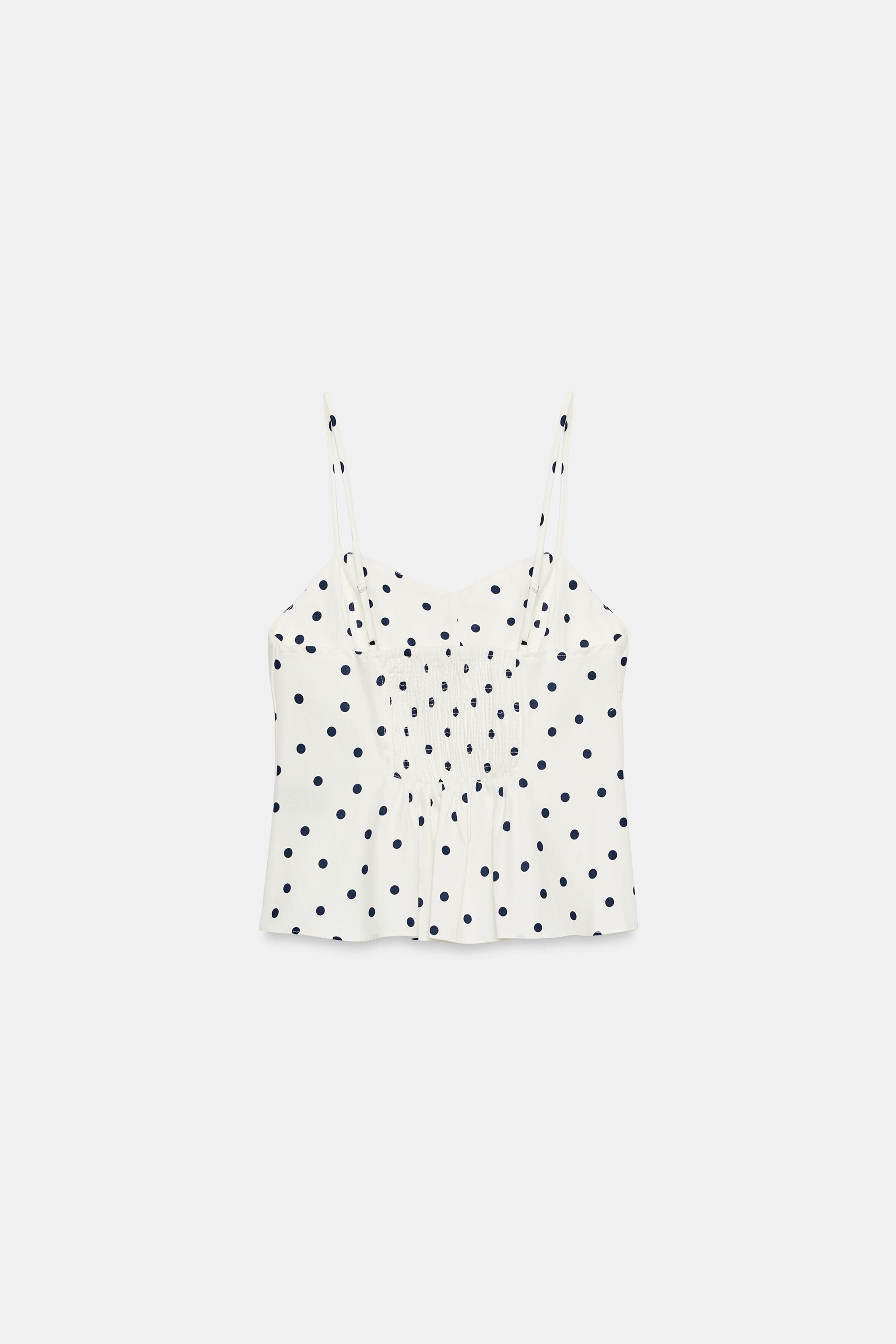 POLKA DOT PEPLUM TOP